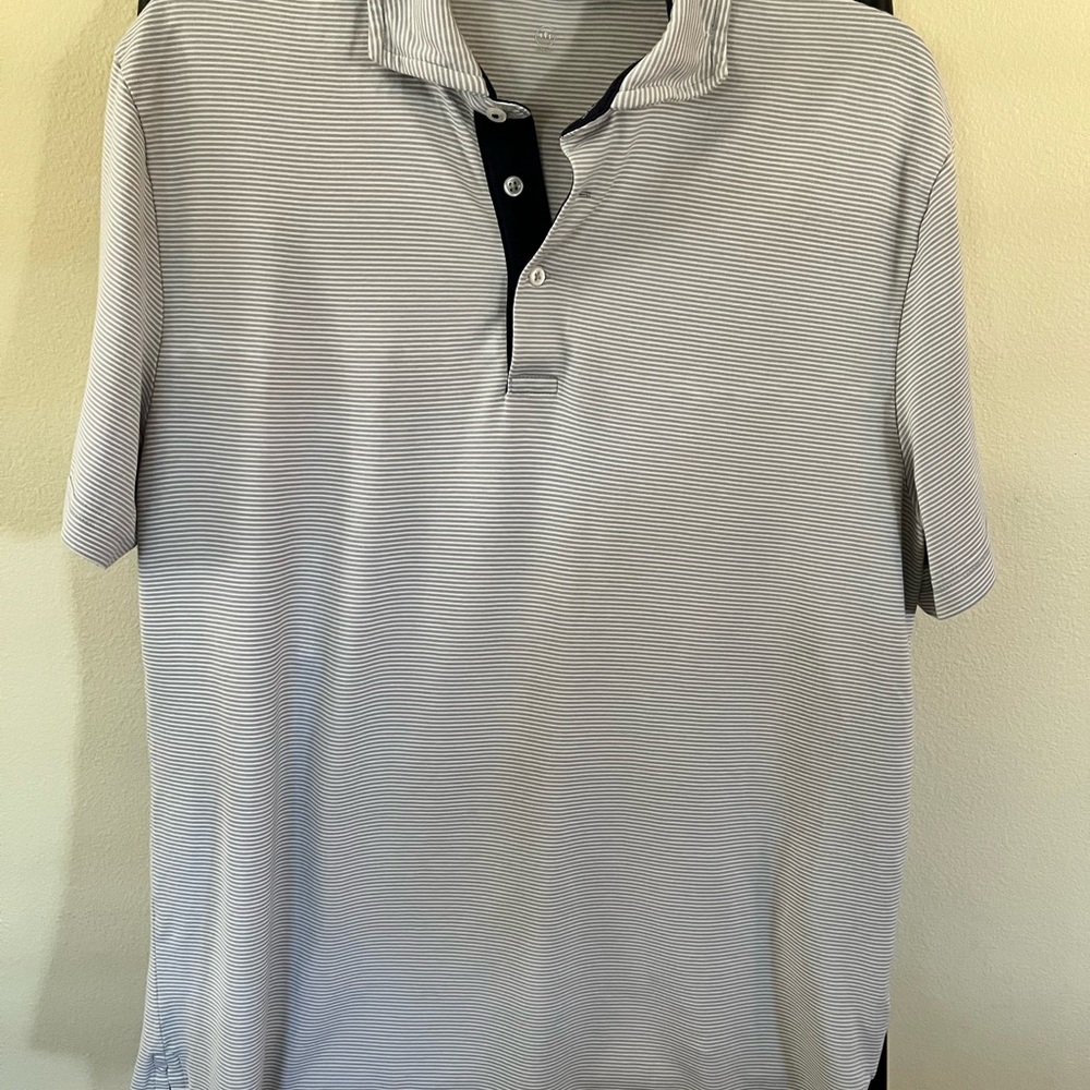 Polo by Ralph Lauren Men's Polo Shirt - Gray and White